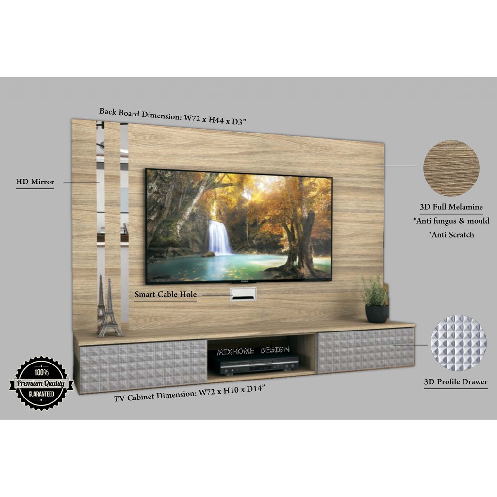 MX(359) 6' Feet Wall Mounted TV / TV Dinding Shopee