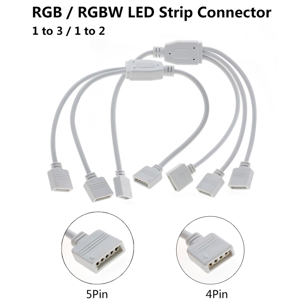1 to 3 / 1 to 2 HUB RGB RGBW LED Strip Connector 4pin 5pin
