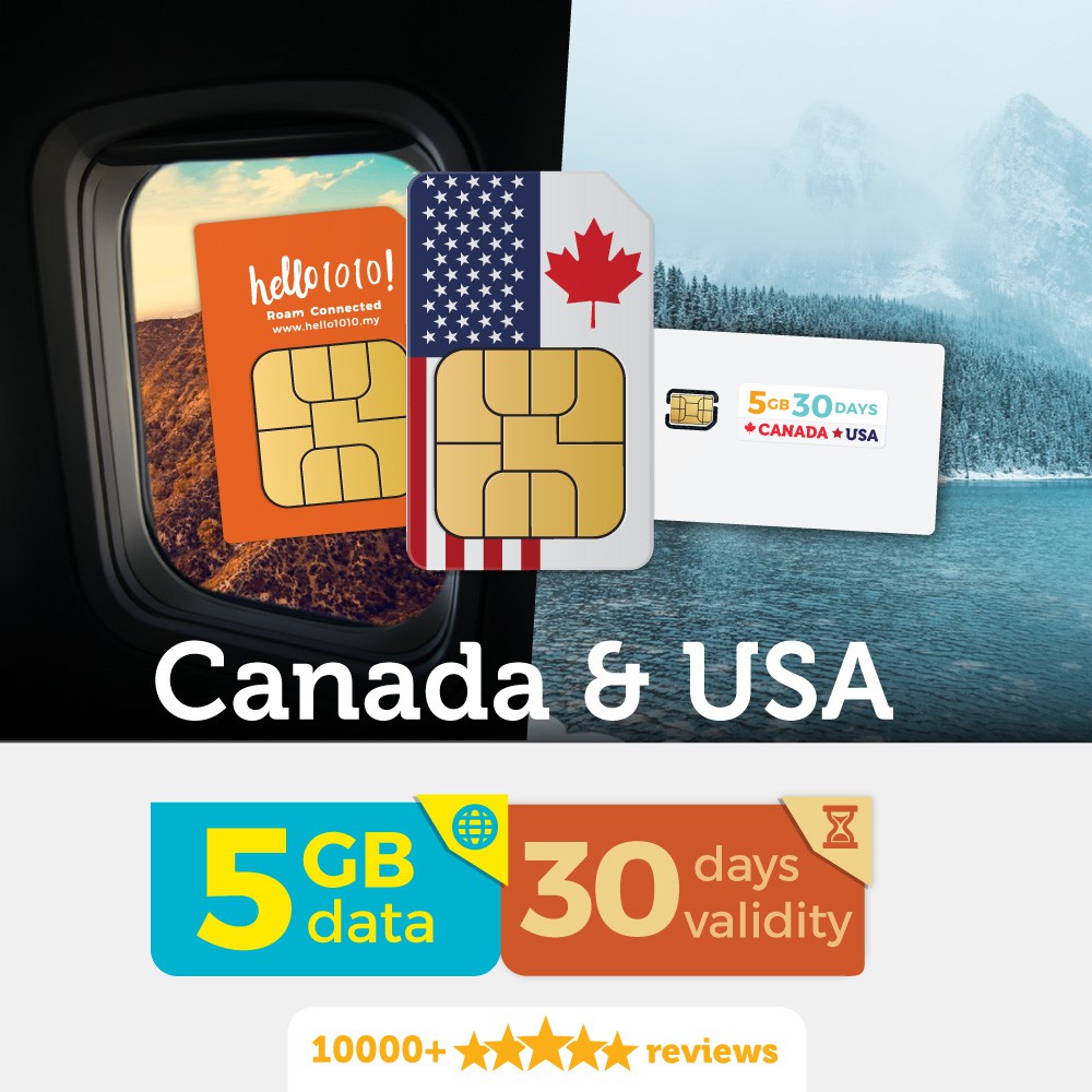 Canada & USA Travel Prepaid SIM Card Shopee Malaysia