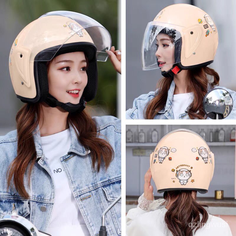 full face helmet shoei retro Electric Car Men's and Women's Helmet Men