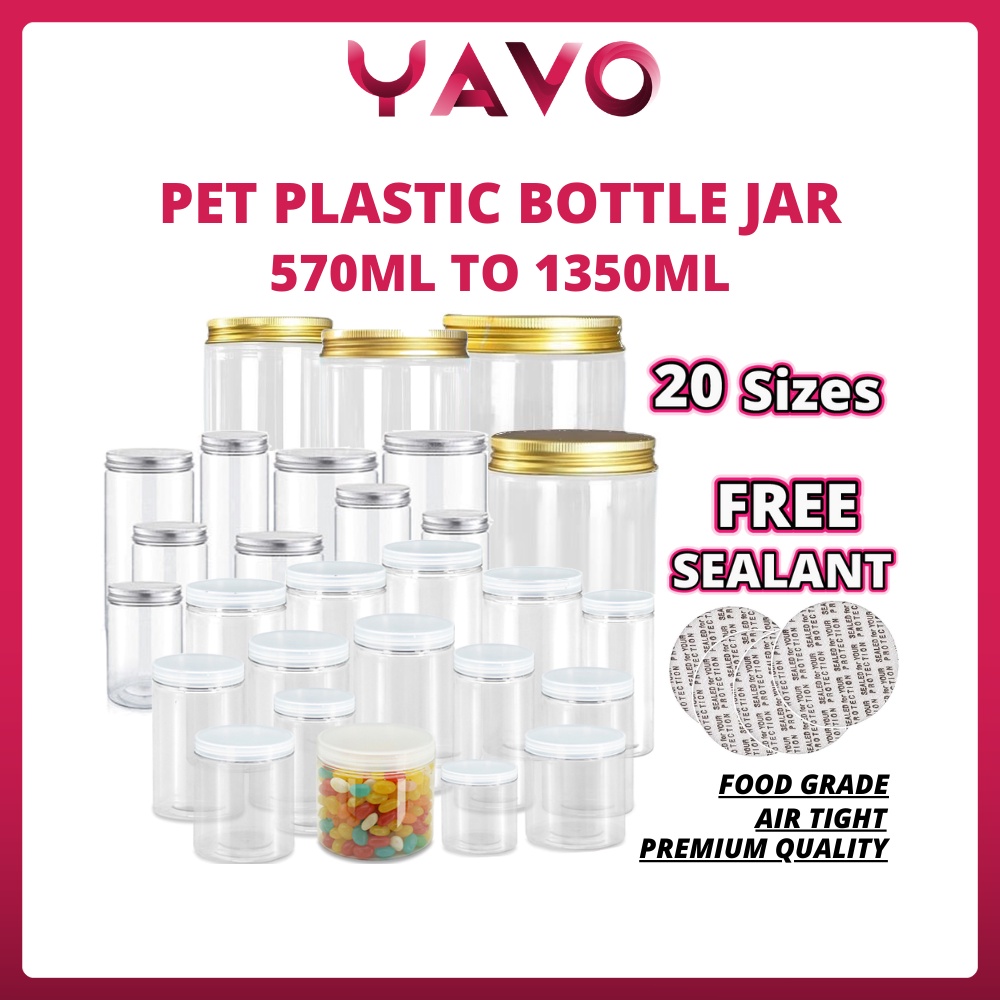 YAVO PET Plastic Jar balang bottle jar cookies jar bottle honey jar food jar biscuit jar packing