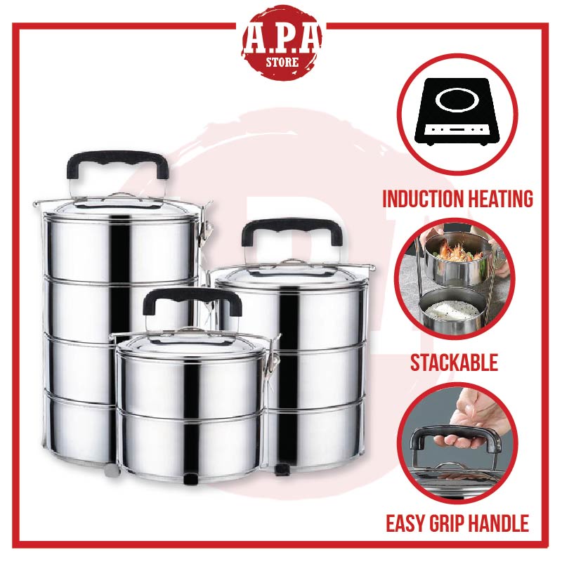 APA Tiffin Carrier Stainless Steel Lunch Box Food Container Keep Warm
