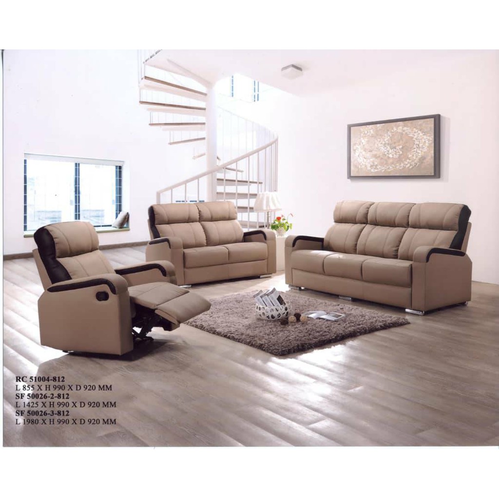 sofa casa leather 1 + 2 + 3 Shopee Malaysia