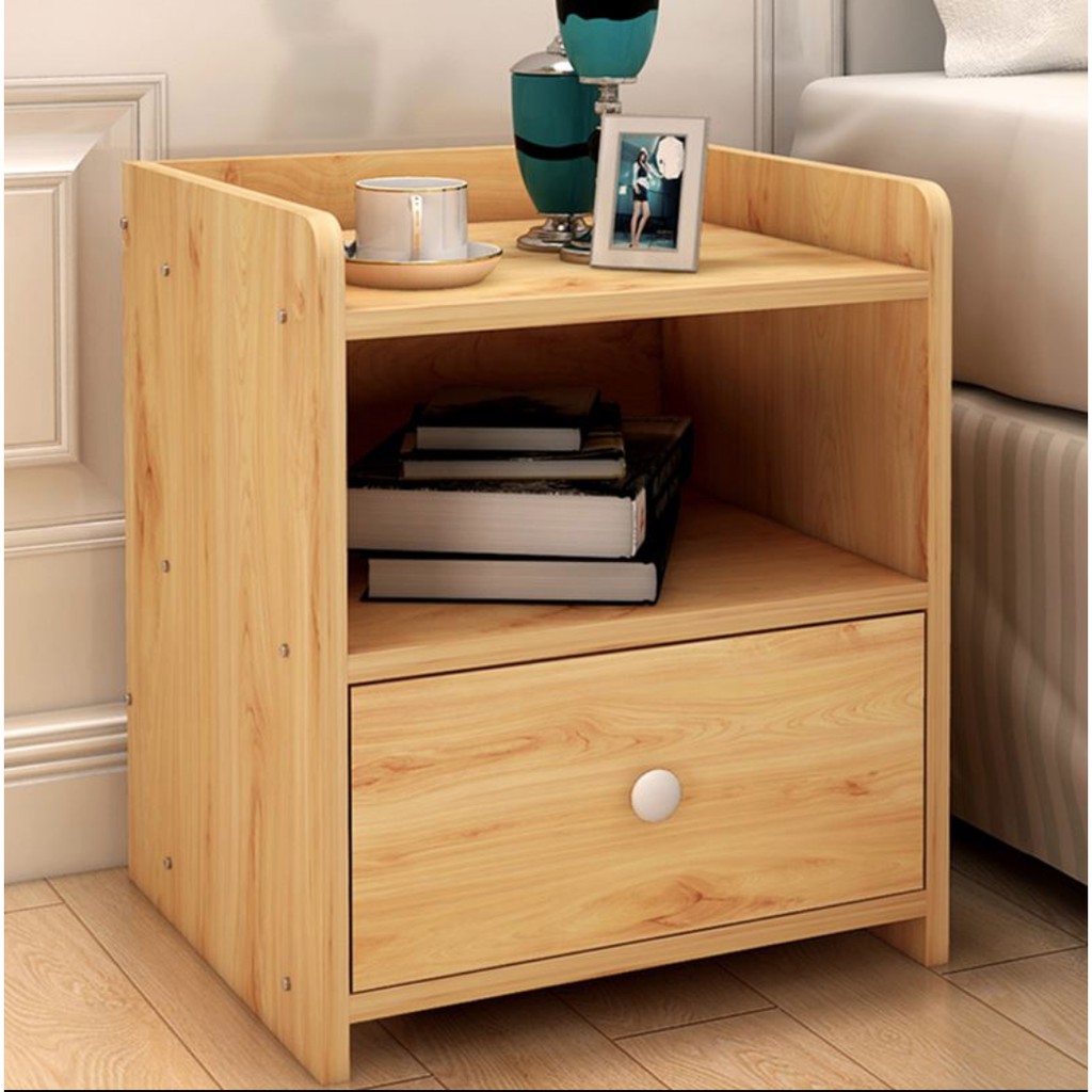 {Free Shipping} Japanese Simple Wooden Bed Side Table with Drawer