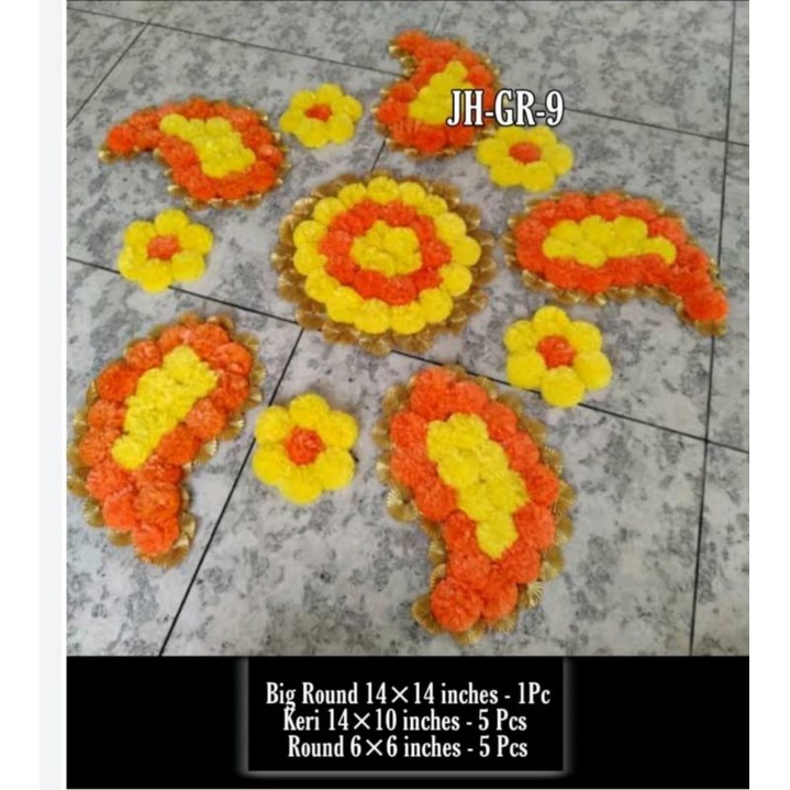 Rangoli Marigold Flower Kolam Ranggoli Koolam Deepavali Entrance