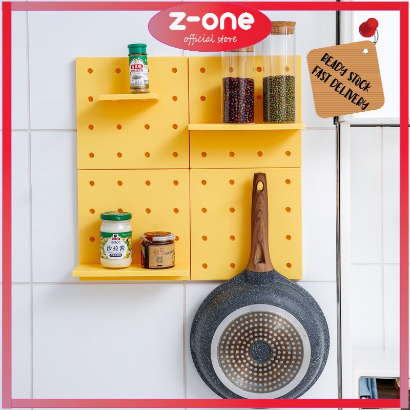 Z ONE Selfadhesive Peg Board Organizer Wall Hole Pegboard with