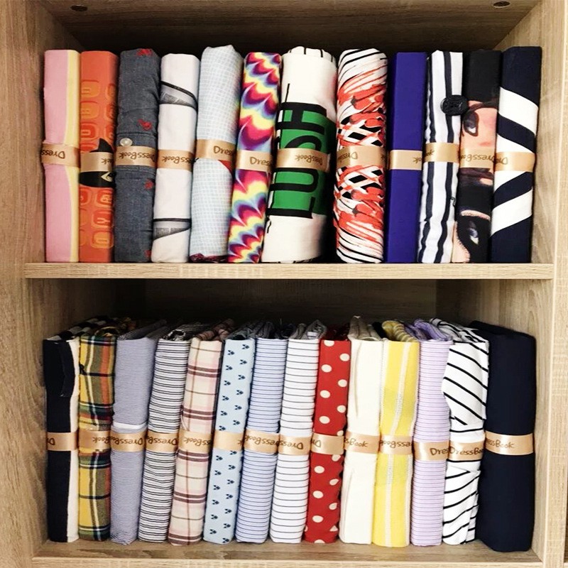 10Pc DressBook Closet Organizer T Shirt Folder Closet Foldable Storage