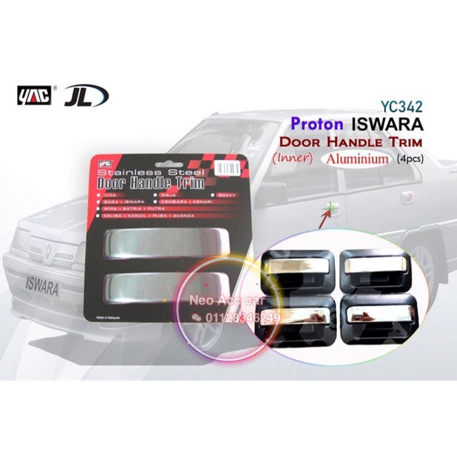 Proton Saga Iswara Sedan Aeroback Door Handle Trim Cover Chrome Stainless SteelProton iswara