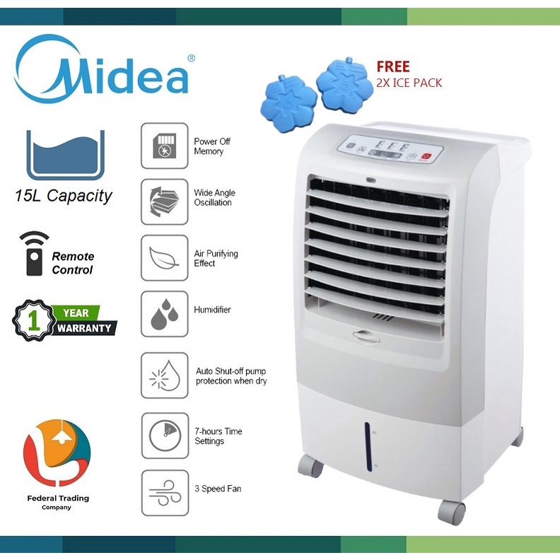MIDEA MAC215F 15L AIR COOLER WITH IONIZER & HUMIDIFIER Shopee Malaysia