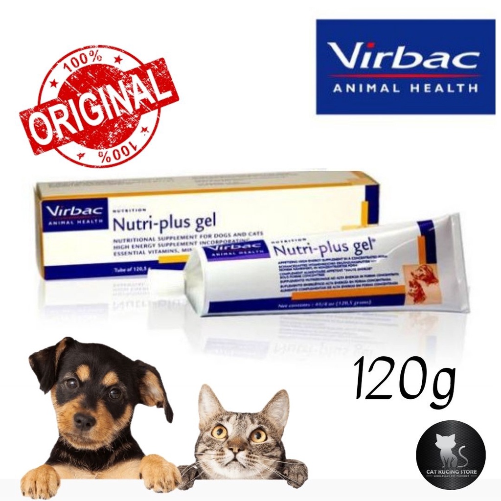 100 ORIGINAL!! Virbac Nutriplus Gel For Cats & Dogs / Nutri Plus