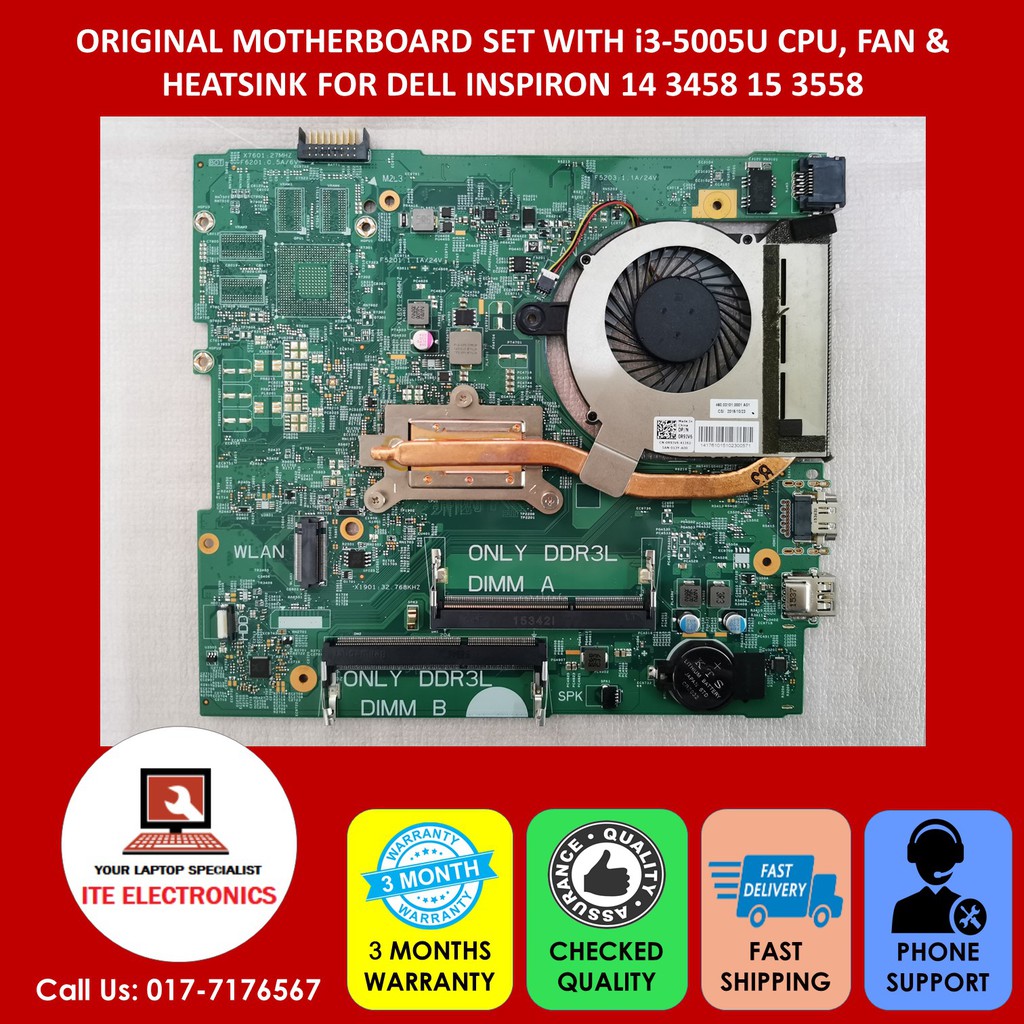 ORIGINAL NEW DELL INSPIRON 14 3458 15 3558 MOTHERBOARD SET WITH SR27G