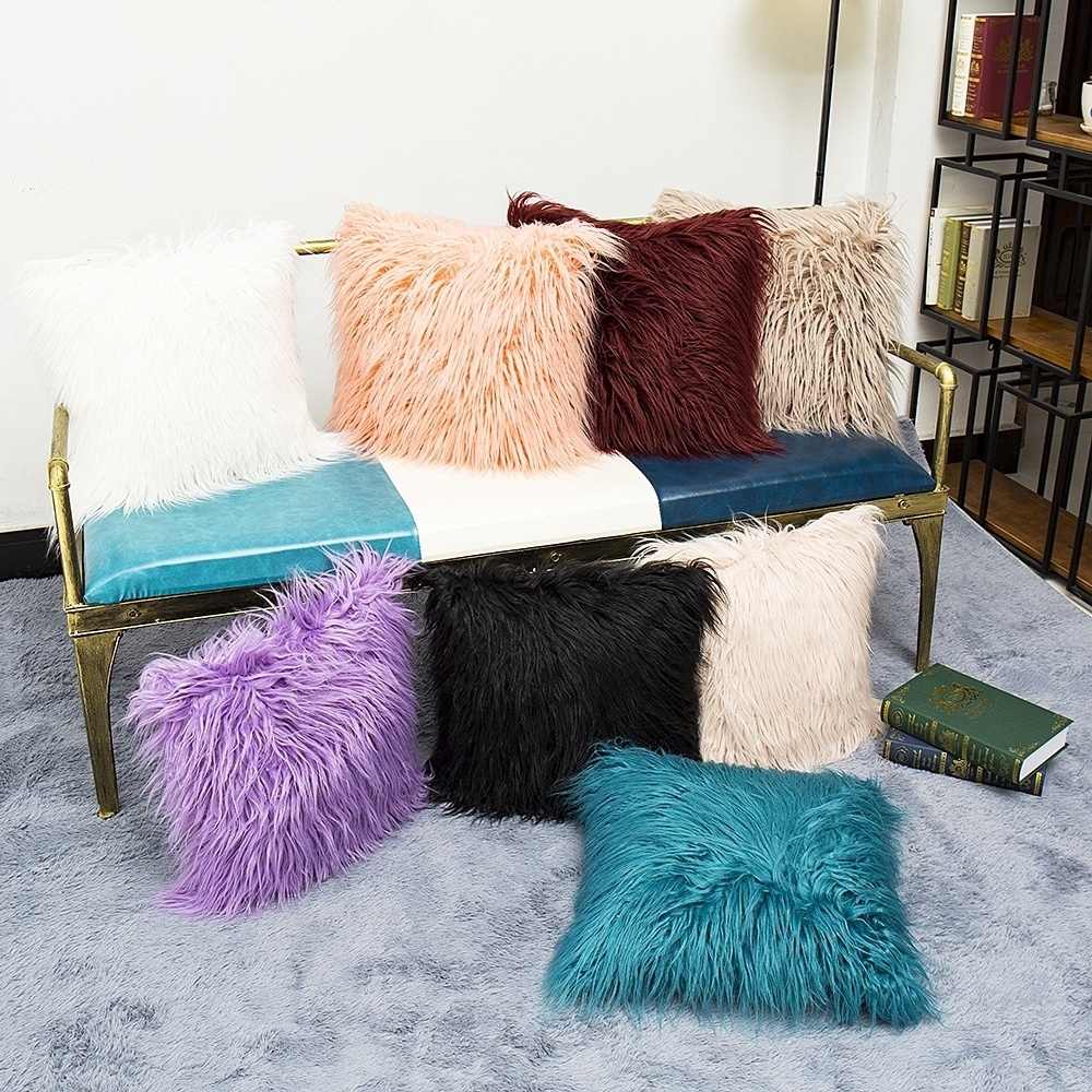 Faux Fur Pillow Case Sofa Waist Throw Cushion Cover Home Decor Long