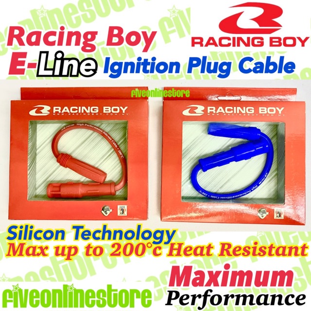 Racing Boy E Line Ignition Coil Cable Spark Plug EX5 LC135 Y15ZR RS150