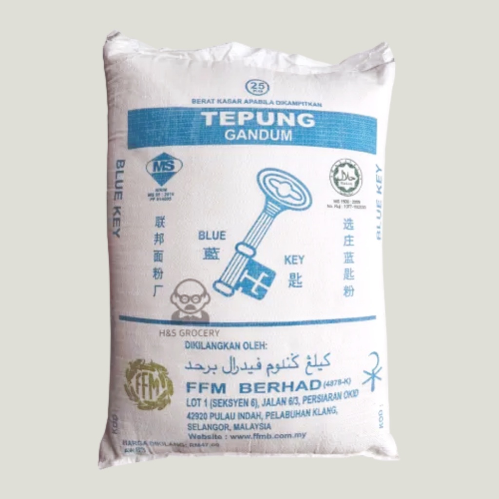 Blue Key Wheat Flour/ Tepung Gandum Blue Key/ Tepung Pau (1kg) [HALAL