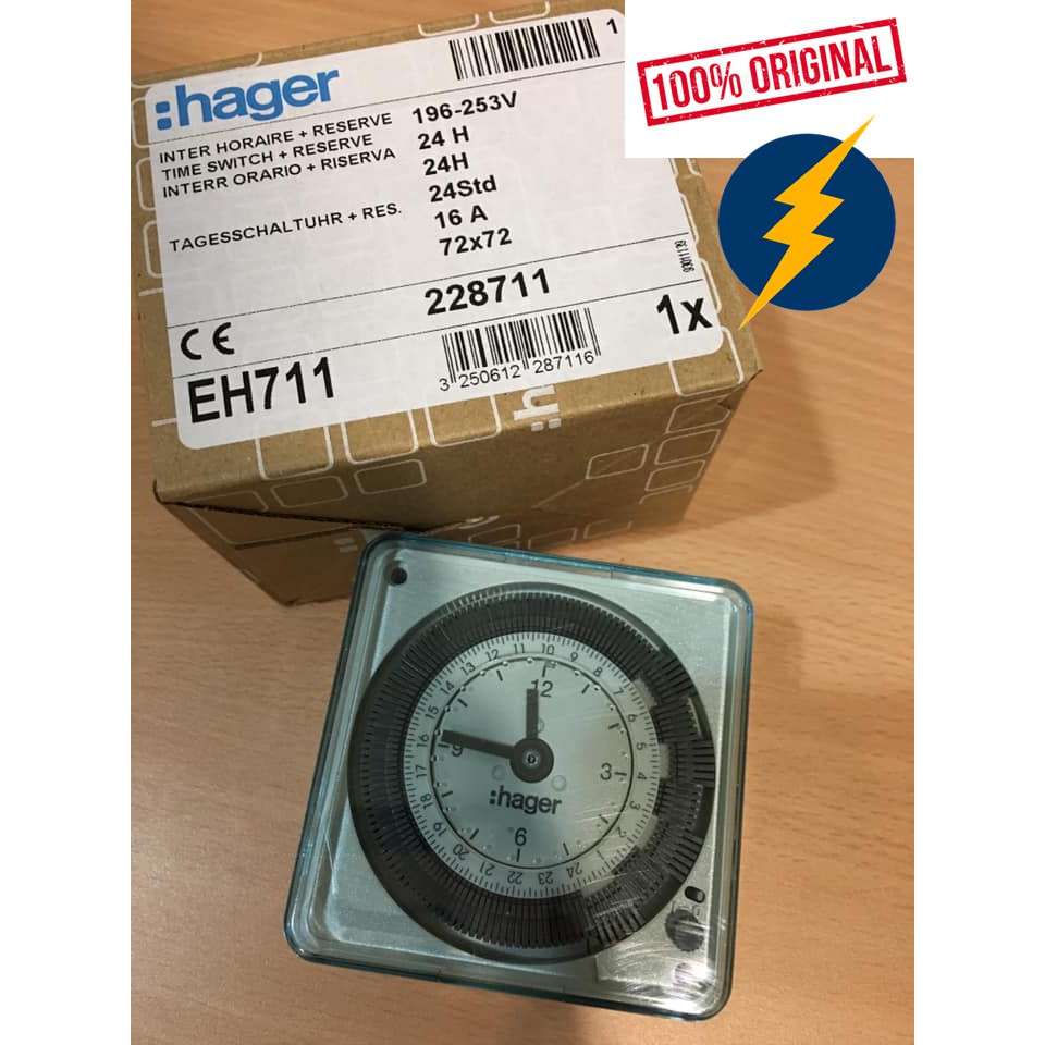 HAGER TIMER EH711 24 HOURS TIMER Analogue Time Switches | Shopee Malaysia