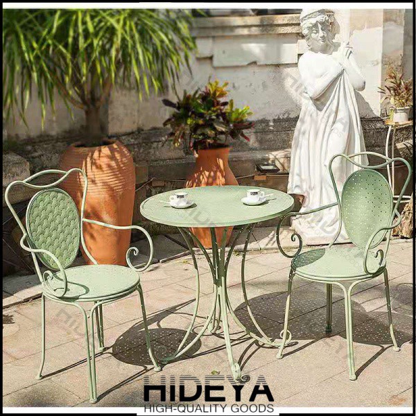 Outdoor Garden Wrought Iron Table and Chair Kits Courtyard Furniture
