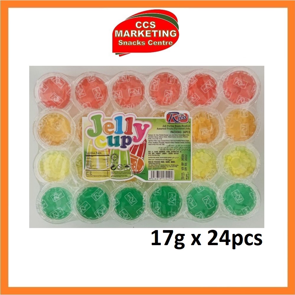 CCS Rico Jelly Cup Assorted Fruits Flavoured Jelly ( 17g x 24pcs