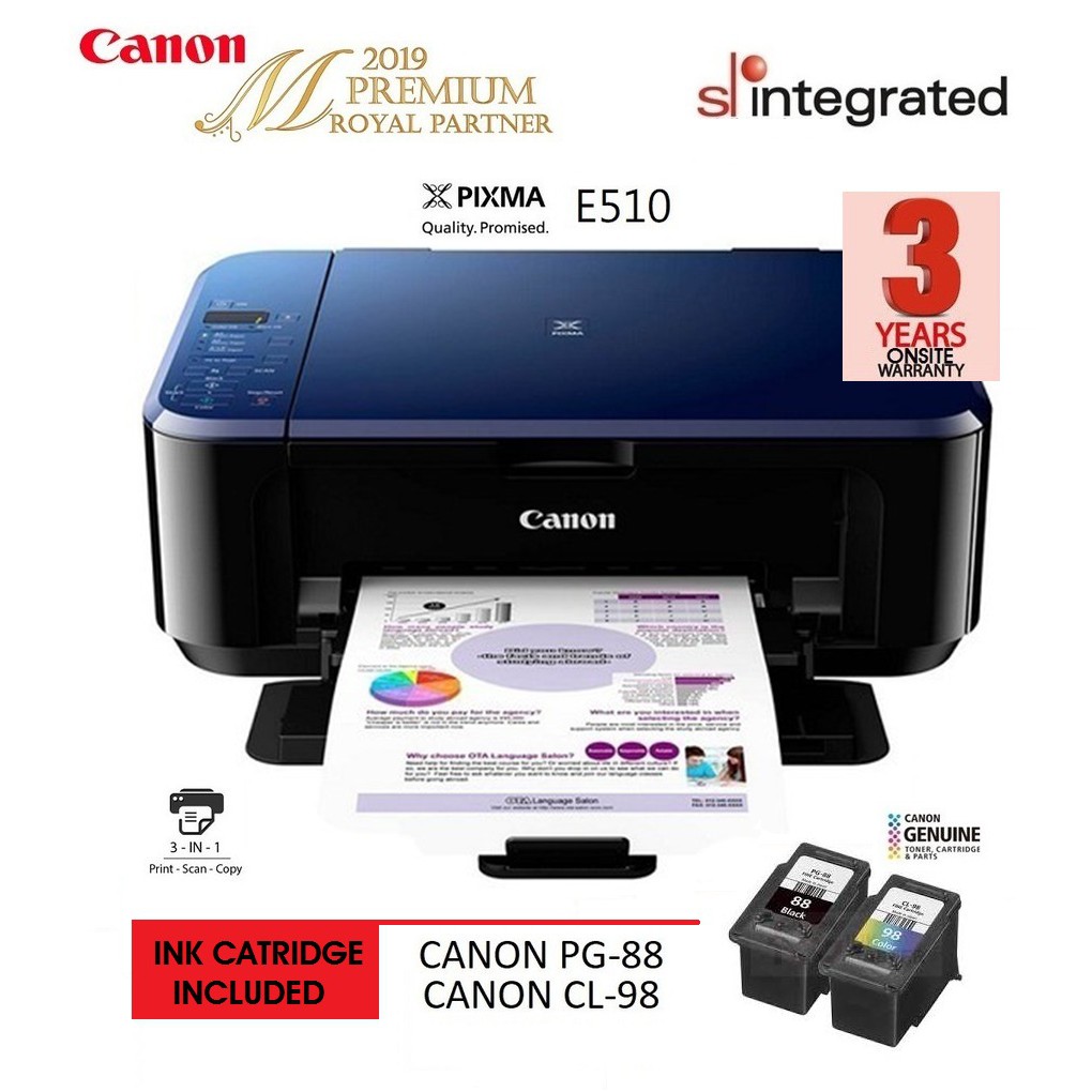 CANON PIXMA E510 INK EFFICIENT ALLINONE PRINTER (PRINT,SCAN,COPY
