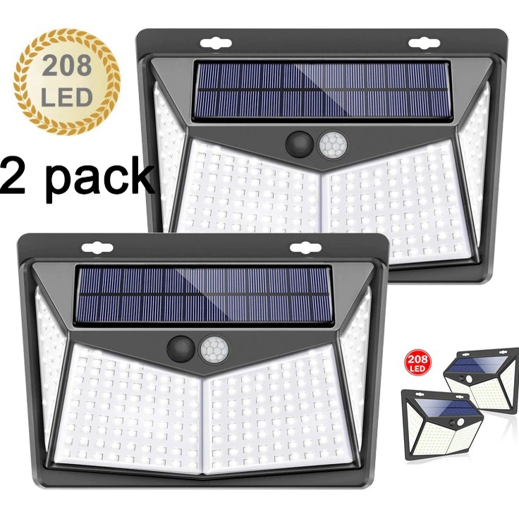Solar Light 208LED Solar Lamp Outdoor Lighting Motion Sensor Wall Light