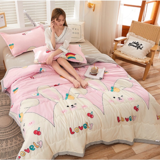 140cm x 200cm Single Size Blanket (Lovely Rabbit) Selimut Tilam Bed