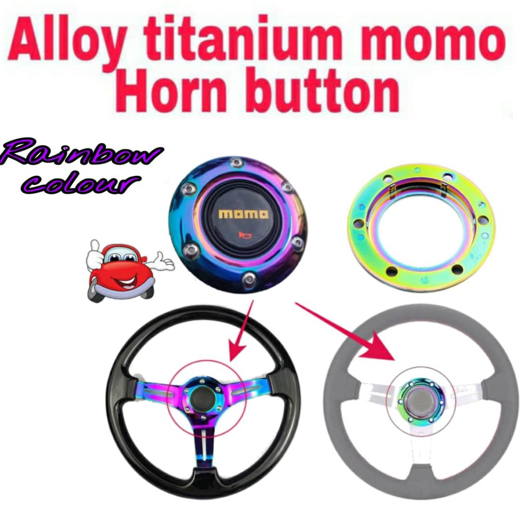CAR UNIVERSAL MOMO Steering Wheel Hubcap Horn Button Alloy Aluminum