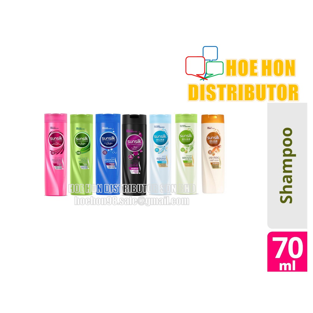 Sunsilk Shampoo 70ml Syampu Rambut Hijab Anti Dandruff, Hairfall