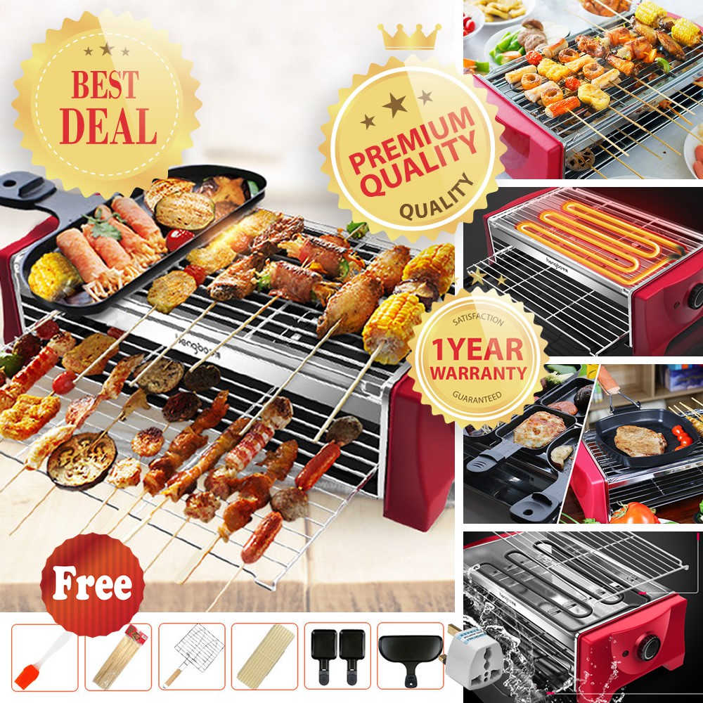 HENGBO SC548A1 Electric Indoor Barbecue Grill, Raclette Grill, Table Grill with Adjustable