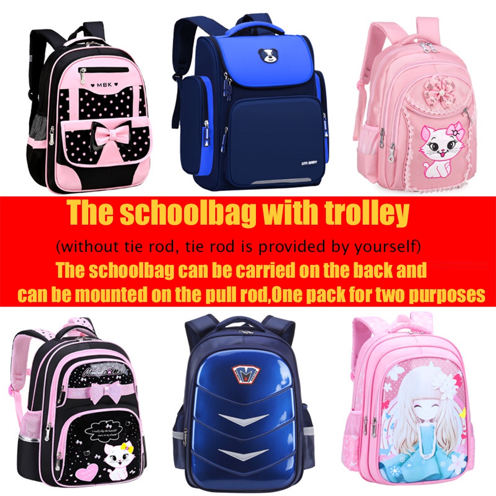Removable Children School Bags Kids Trolley Schoolbag Book Bags Girls