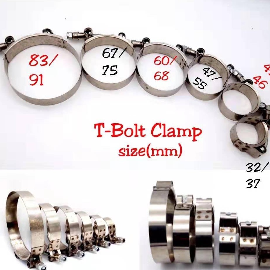 Stainless Steel TBolt T Bolt Clamp for Car Radiator Hose Heavy Duty