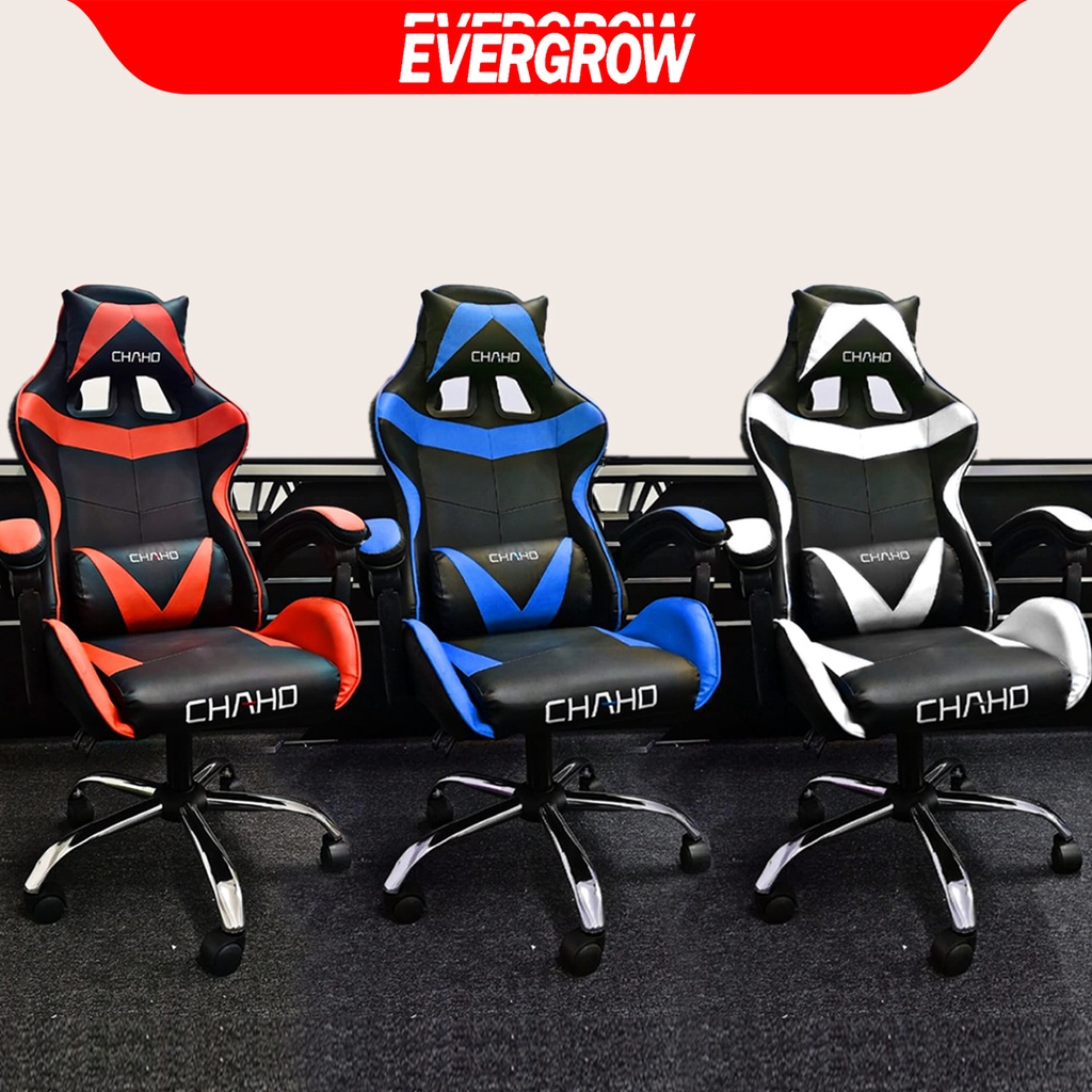 evergrow gaming chair recliner computer chair leather adjustable office