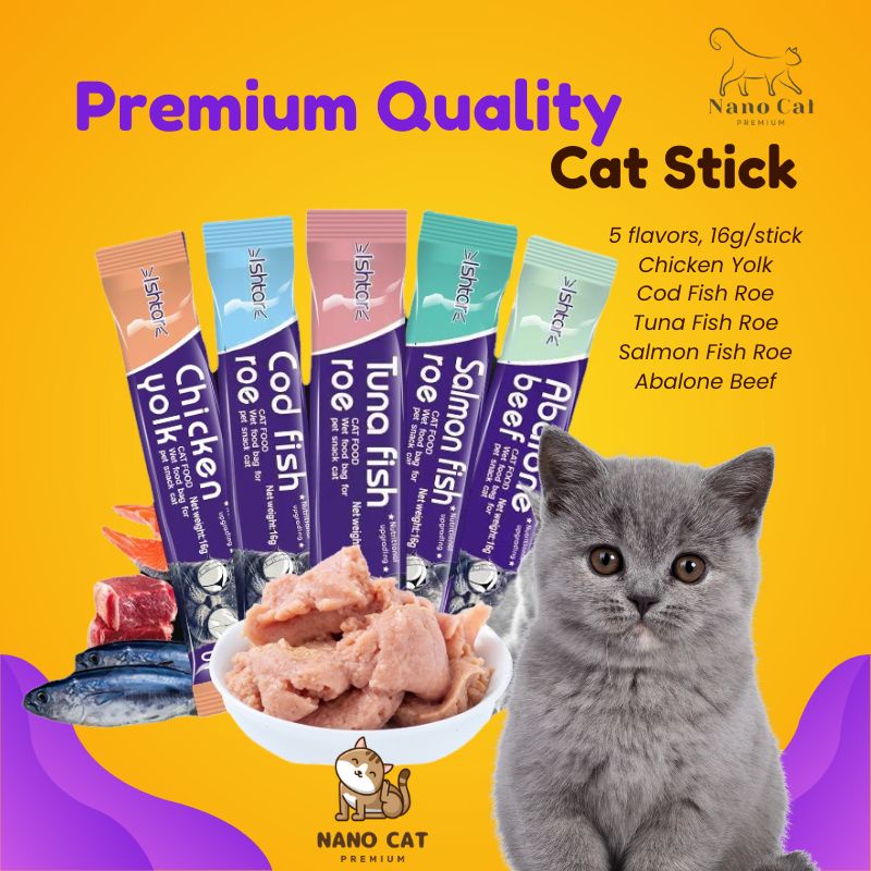 Cat treat stick, cat snack, cat cream puree stick, fresh 16g Shopee