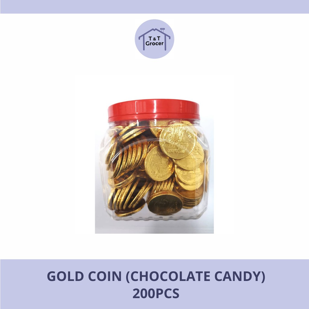 Gold Coin Chocolate Candy 200pcs Shopee Malaysia