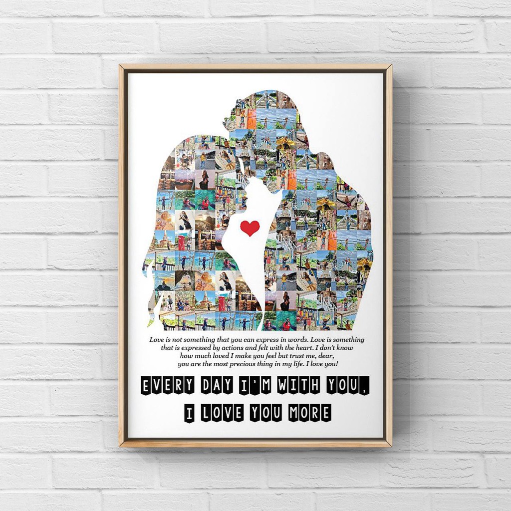 Gift Photo Frame DESIGN B "COUPLE MOSAIC 50pcs" for Her / Him [FREE