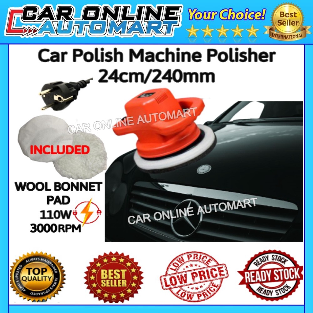 DIY Car Polish Machine Polisher 24cm ( Red) Shopee Malaysia