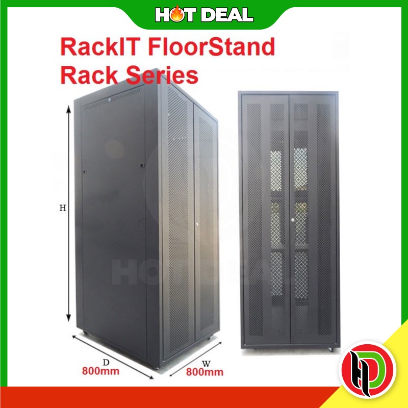 Hotdeal RackIT Heavy Duty 42U Server Rack With Cable Trunking 42U