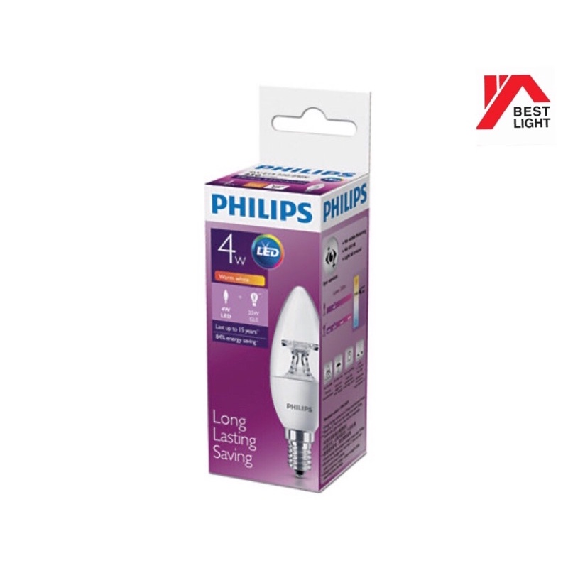 PHILIPS 4W LED CANDLE BULB E14 (Warmwhite) MENTOL Shopee Malaysia