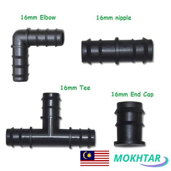 16mm 20mm 25mm Tee Elbow Straight Join Connector Polypipe Penyambung