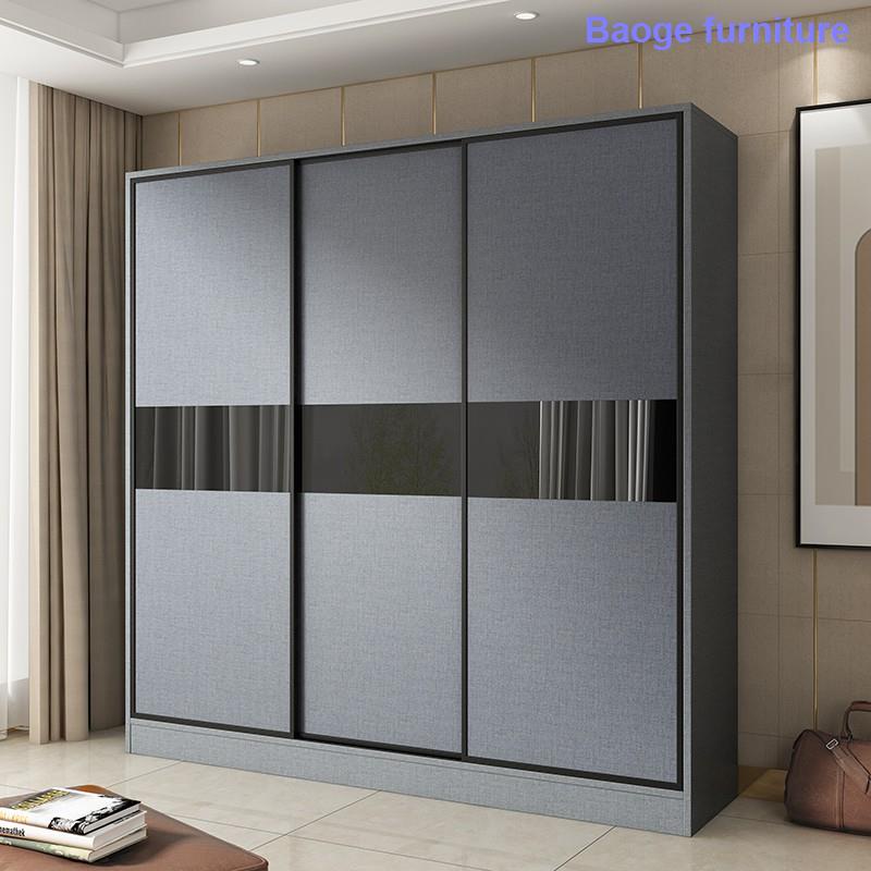 sliding door wardrobe simple modern Large wooden renting a small apartmen wardrobe