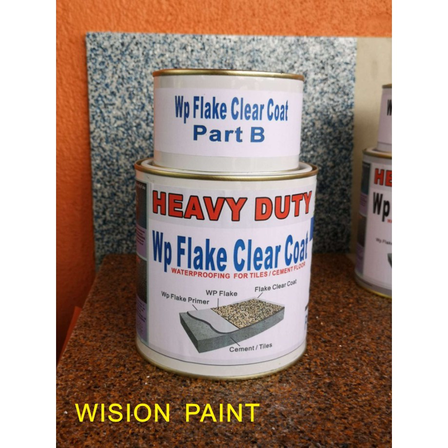 WP FLAKE CLEAR COAT ( WITH HARDENER ) 1L / FOR FLAKE COLOUR EPOXY