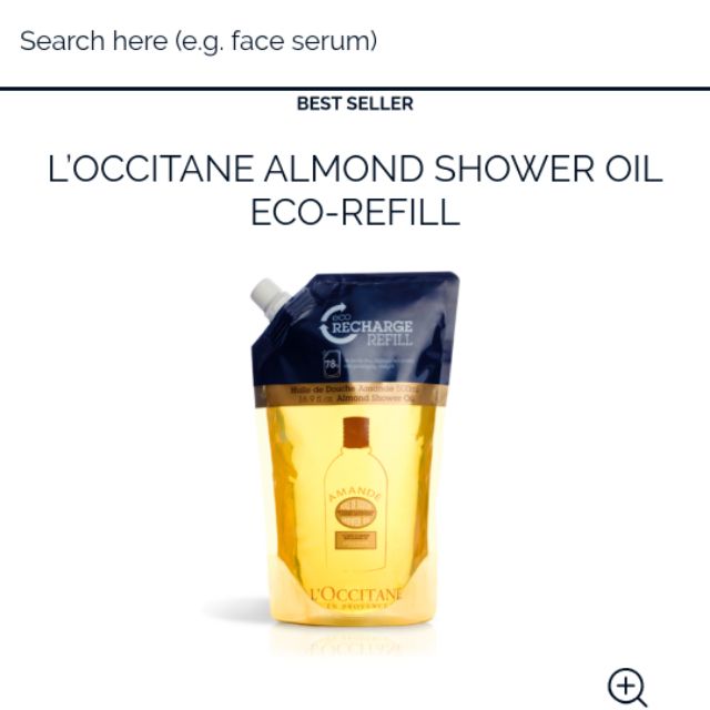 Loccitane Almond Shower Oil Eco Refill Pack 500ml Body Wash (Body