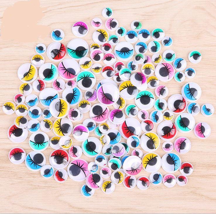 824mm Googly Eyes Selfadhesive Plastic Eyelash Eye Wobbly Googly Eyes