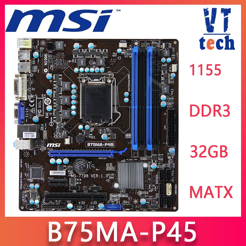 original motherboard MSI B75MAP45 / G43 LGA 1155 DDR3 boards support