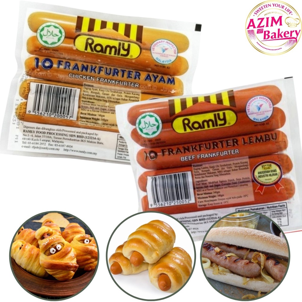 Ramly Chicken Beef Frankfurter 340g Frankfurter Ayam Chicken