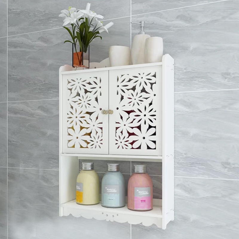 Wall hanging storage bathroom toilet carved design shampoo