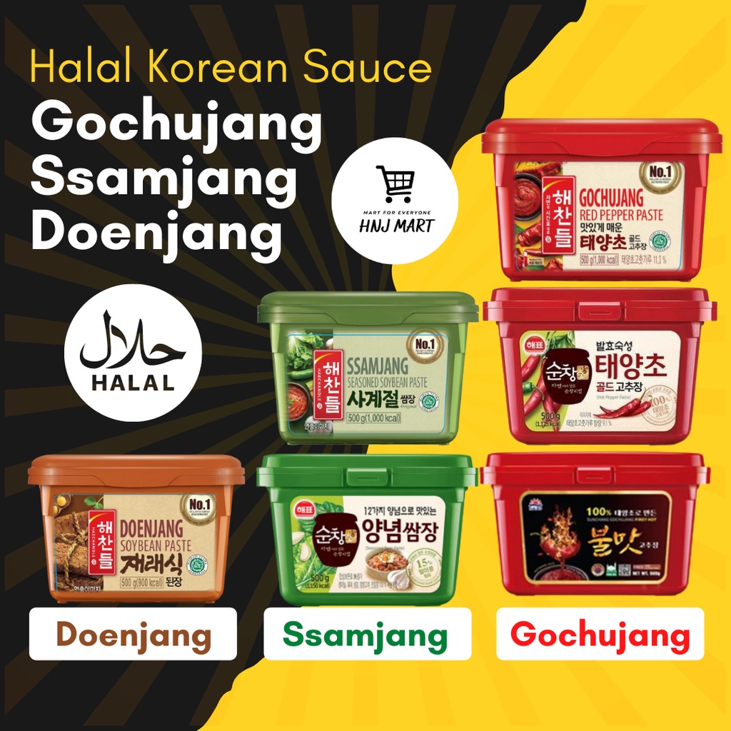 Halal Korea Gochujang Sauce 500g Halal Ssamjang Paste Haepyo Sajo Hot