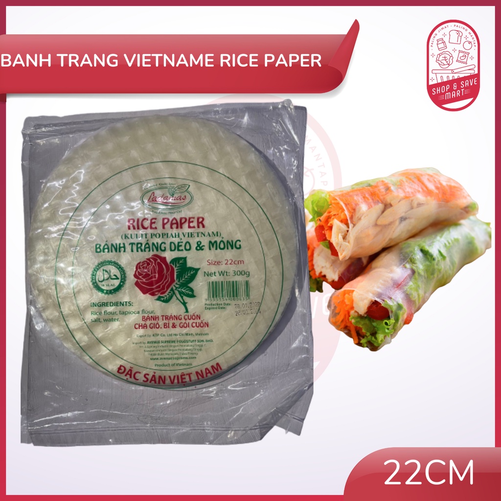 Ladamas Vietnam Rice Paper 22cm [Halal] 300g Kulit Popia Vietnam
