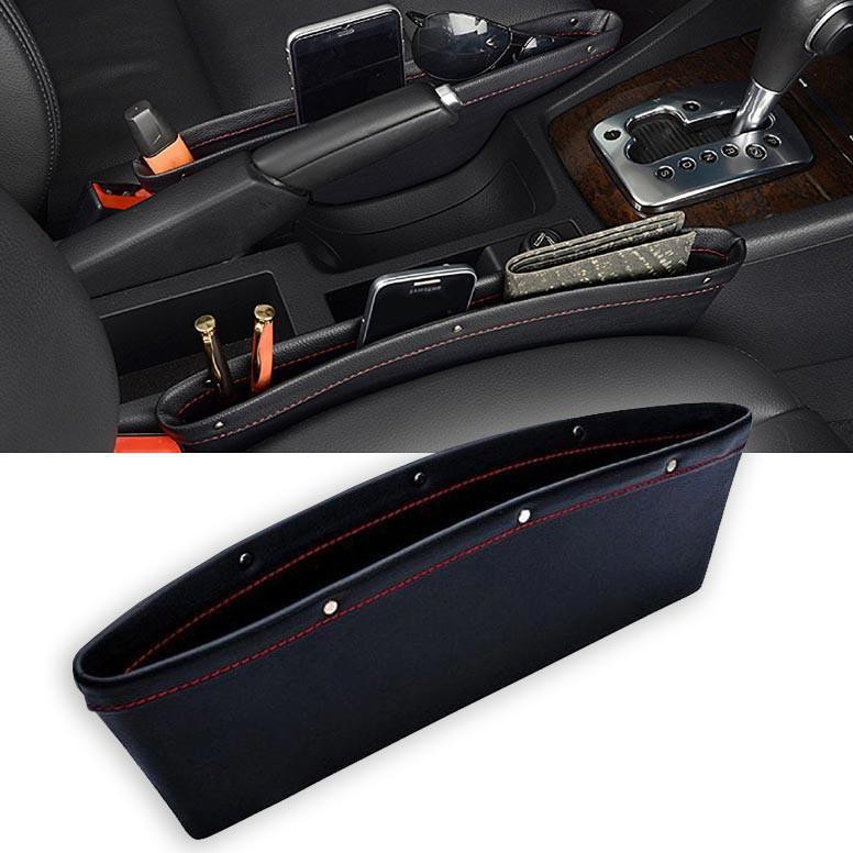 Quality PU Leather Car Seat Side Pocket / Gap Slit Pocket Storage