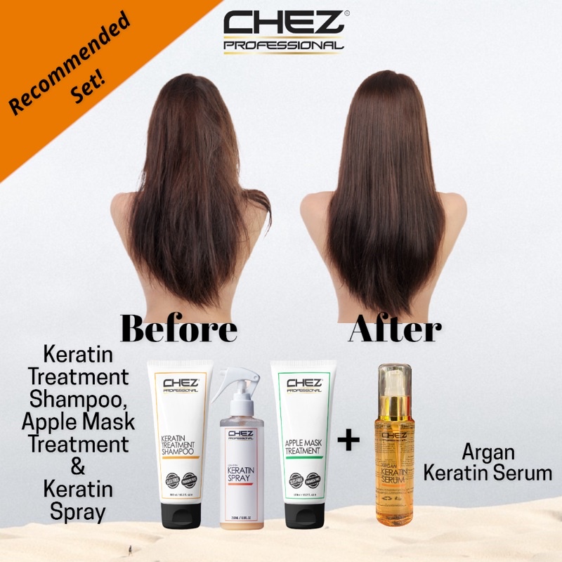 [HQ] Chez Professional KERATIN TREATMENT Set (Masalah rambut kering dan