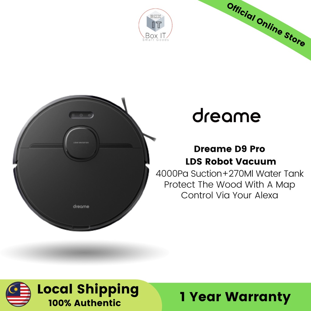 Dreame D9 Pro LDS Robot Vacuum 4000Pa Suction+270Ml Water Tank
