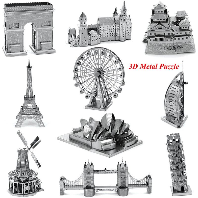3D Metal Puzzle MIni DIY Laser Cut Puzzles Jigsaw Model Toys Shopee
